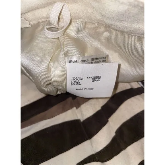 VALENTINO Boutique‎ suede leather Brown Wave skirt Sz 42 US 6 Made In Italy - Image 7