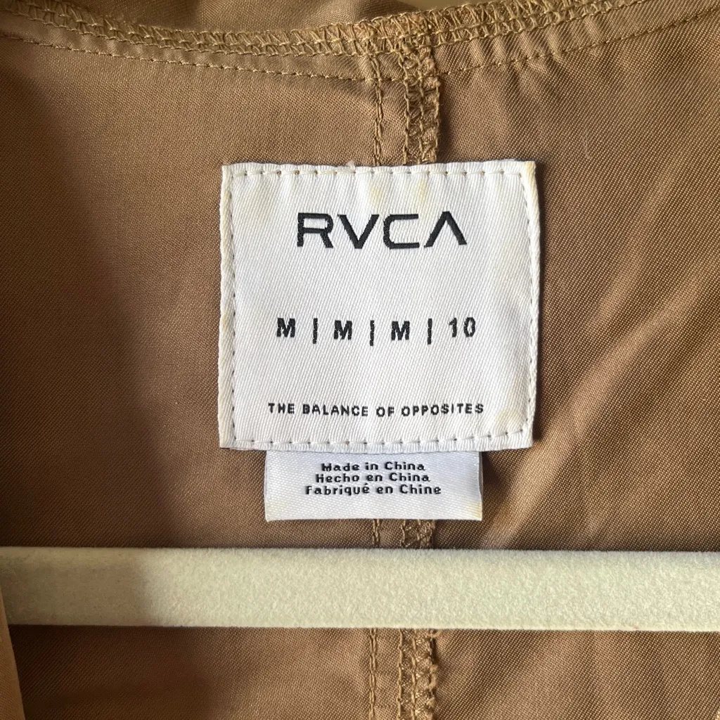 RVCA Tan Hooded Duster; Modal Jacket - Image 8