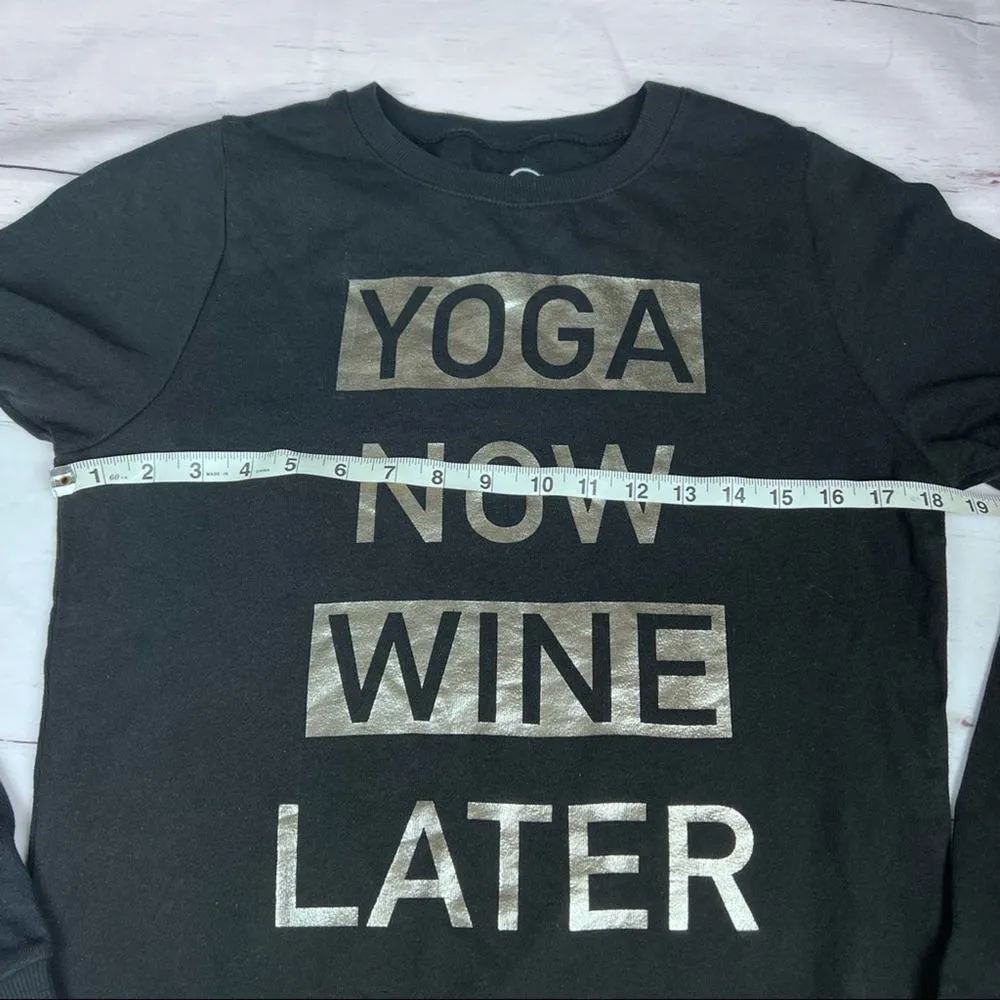 Project Karma Women's Black Long Sleeve Graphic Crew Neck Sweat Shirt Sz M - Image 7