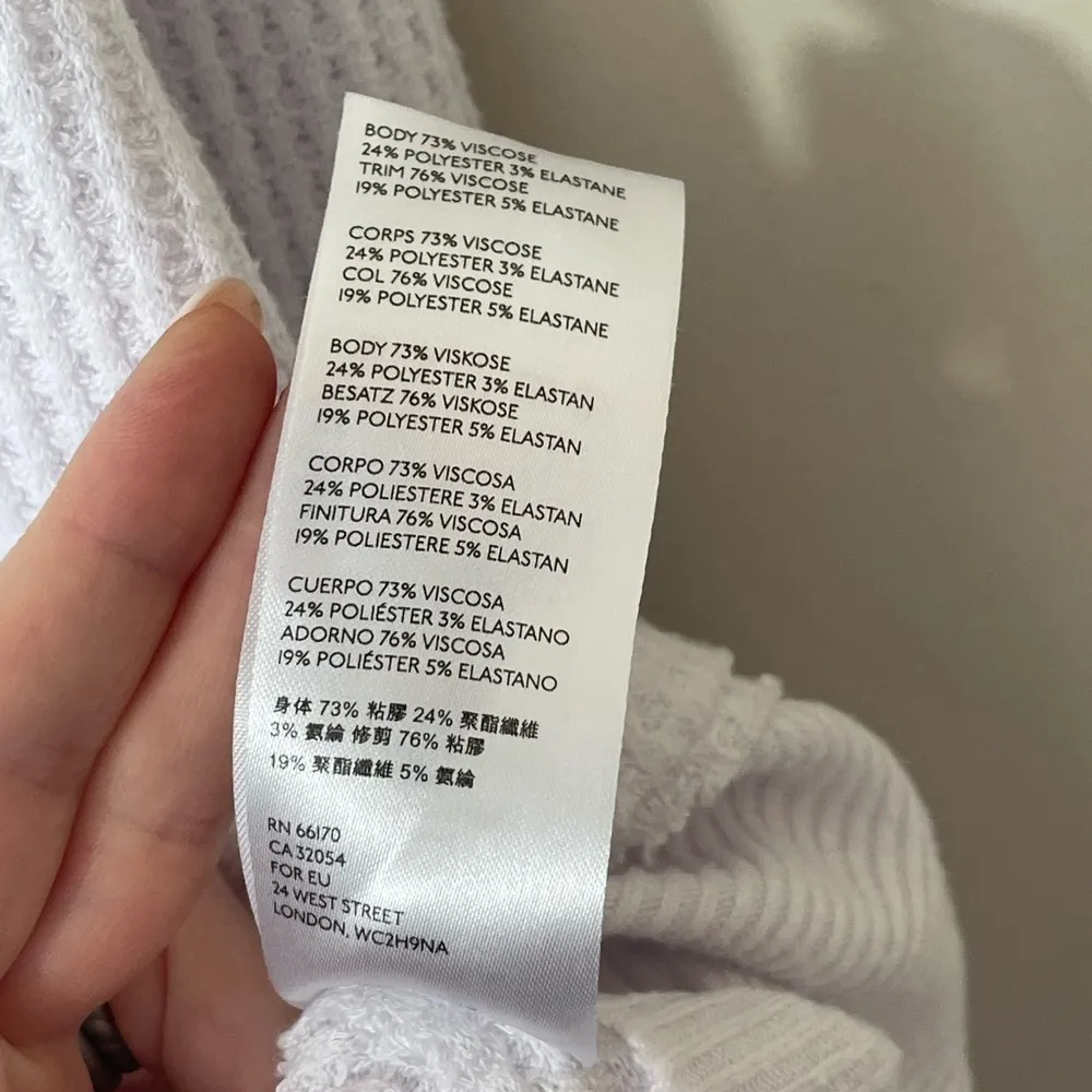 We The Free Thermal Waffle Knit Top Oversized White Long Sleeve Shirt ~ Size M - Image 7