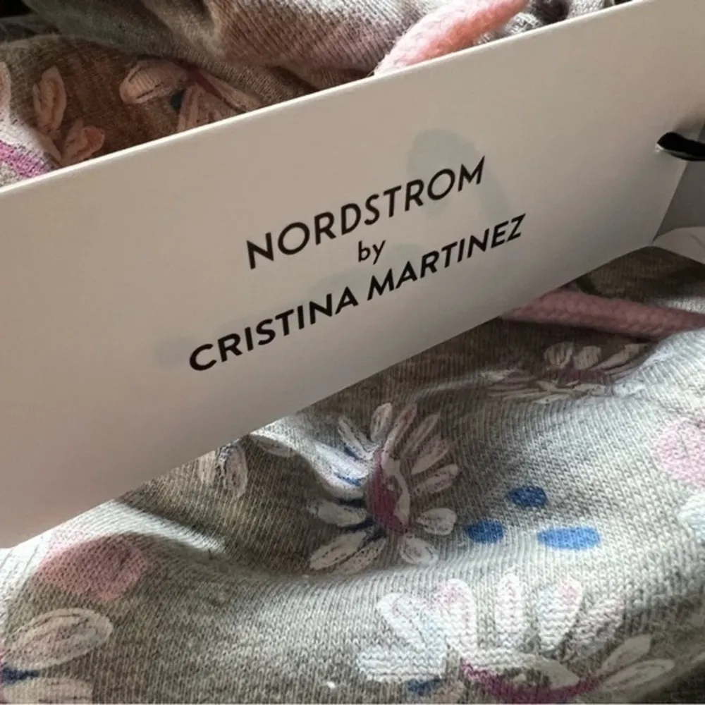 Nordstrom Cristina Martinez Gender Inclusive Gray Floral Graphic Fleece Hoodie - Image 7
