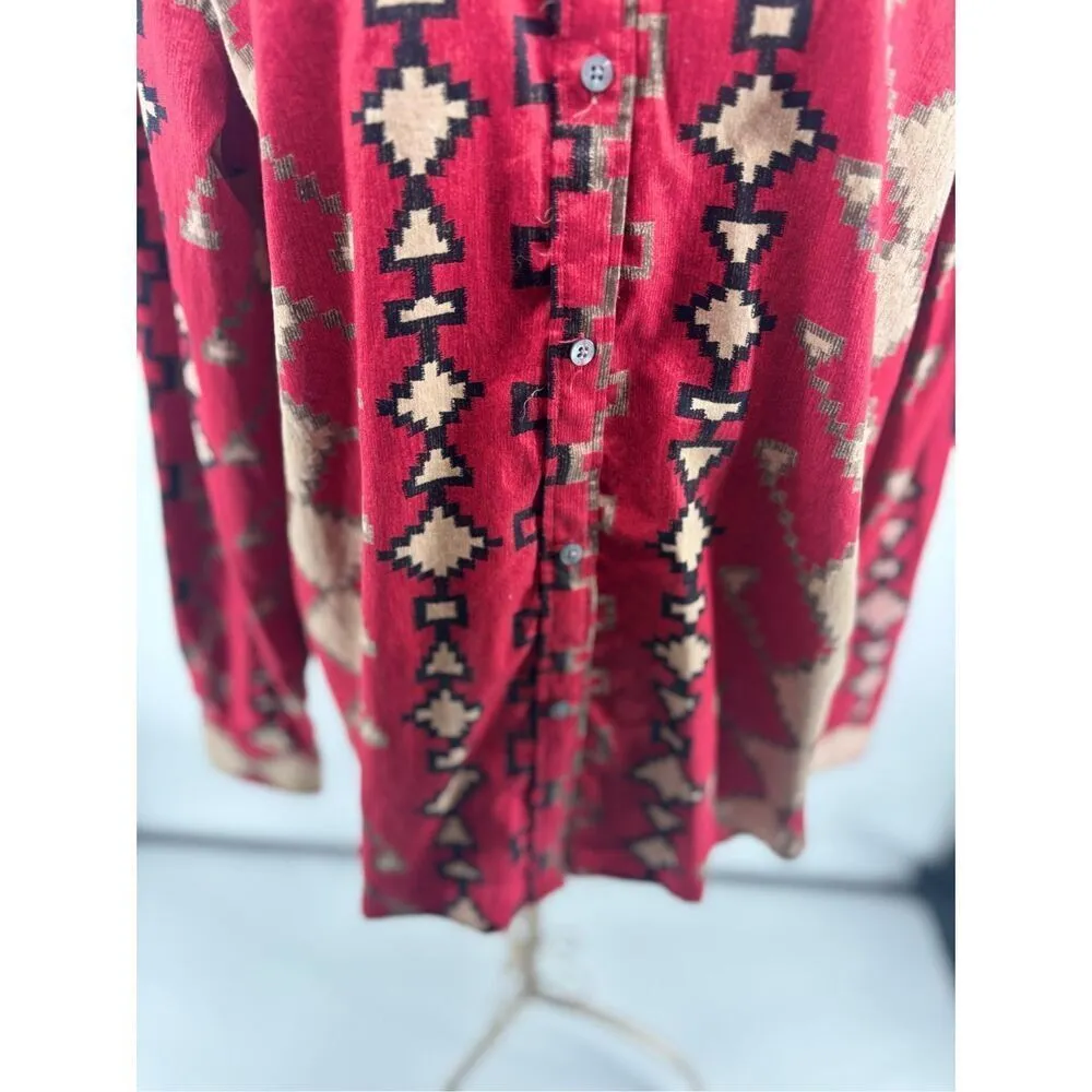 Lauren Ralph Lauren Petite Western Red Blouse Button Size Large Women’s - Image 5