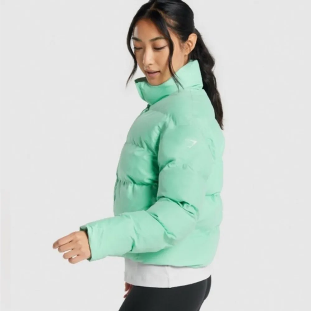 Women's Mint Green Puffer Jacket - Image 6