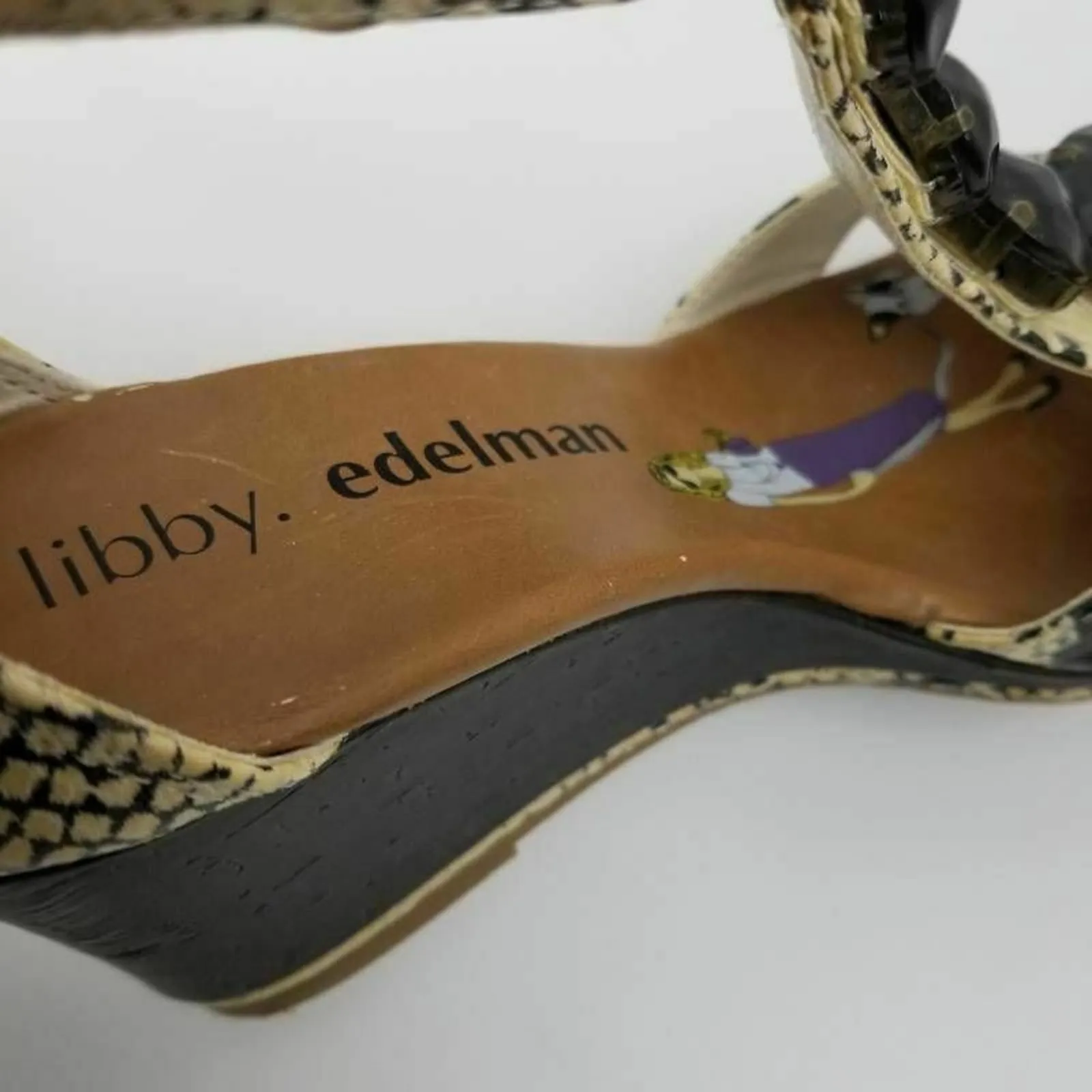 Libby Edelman Womens Platform Wedge Sandals Sz 6 Black - Image 6