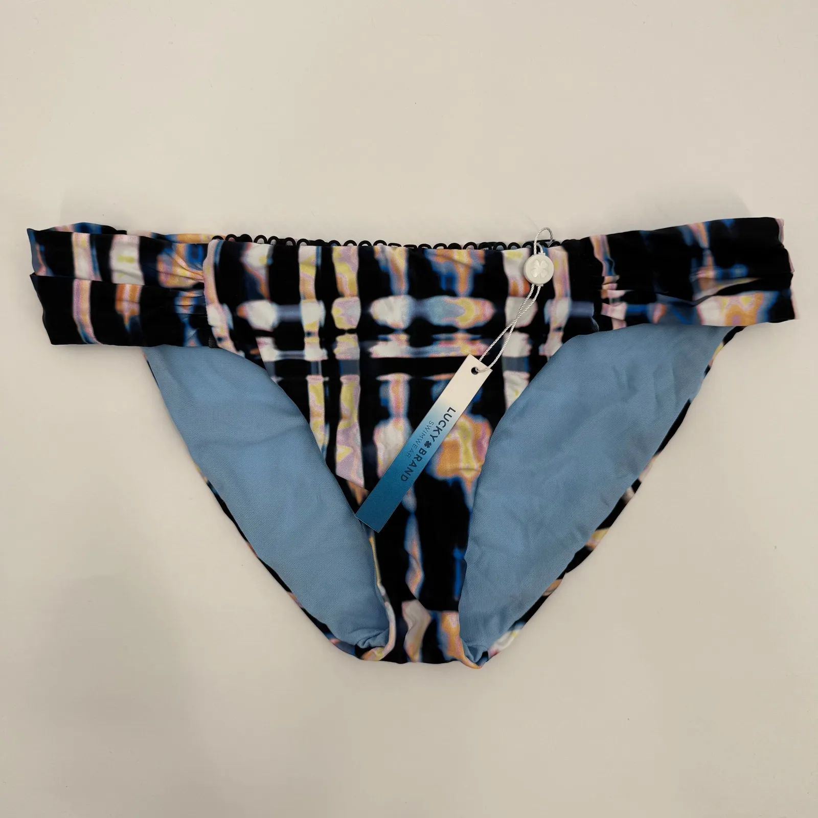 LUCKY BRAND Bikini Bottoms Size Medium NWT Canyon Shirred Hipster Swim Tie Dye - Image 11