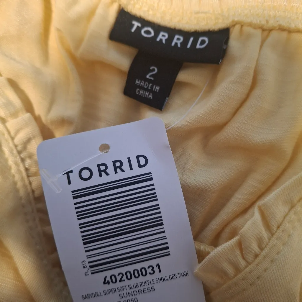 Torrid Sz 2 Yellow Ruffle Sleeve Top NWT - Image 11
