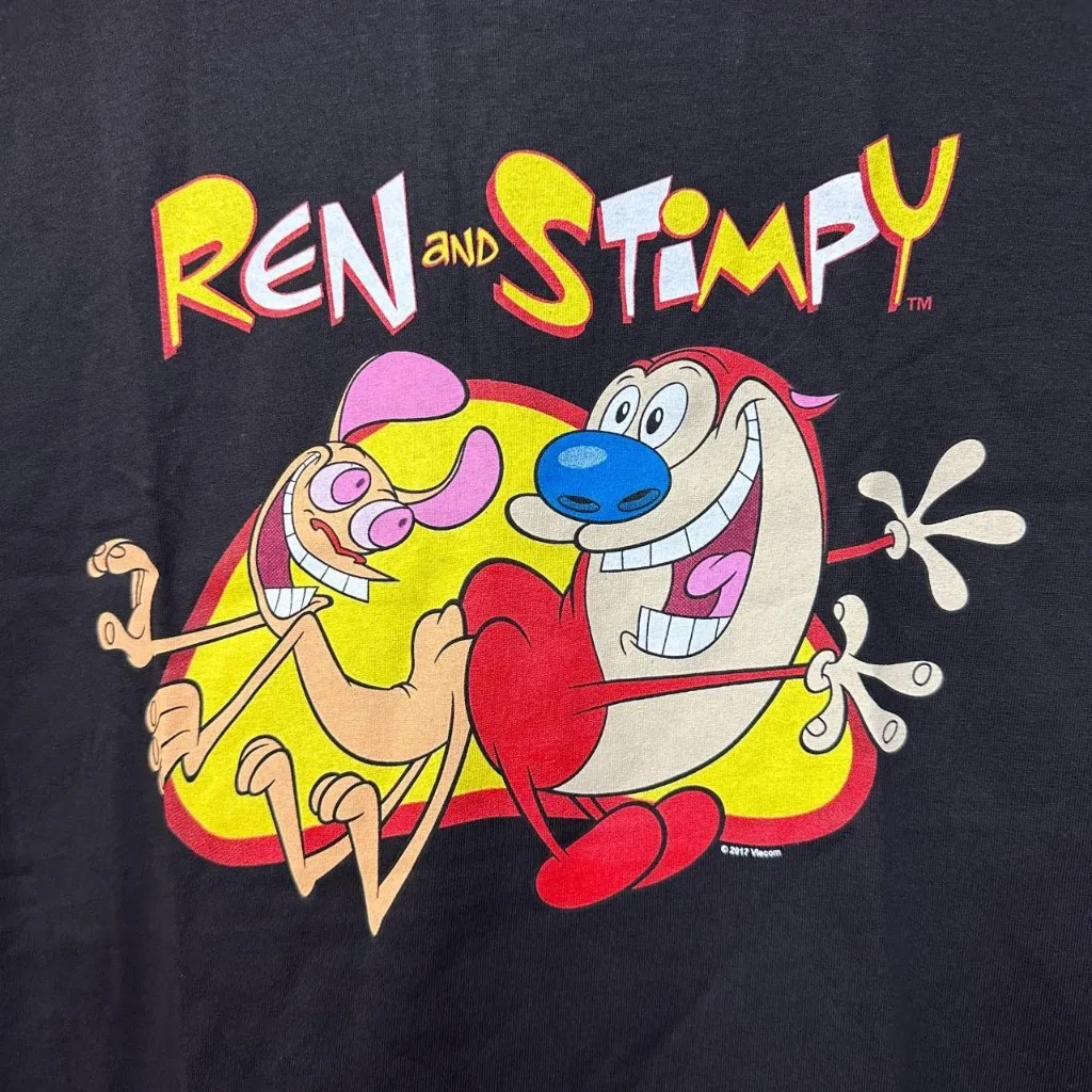Ren and Stimpy Butt Buddy Animated Series Nickelodeon Tee L - Image 2