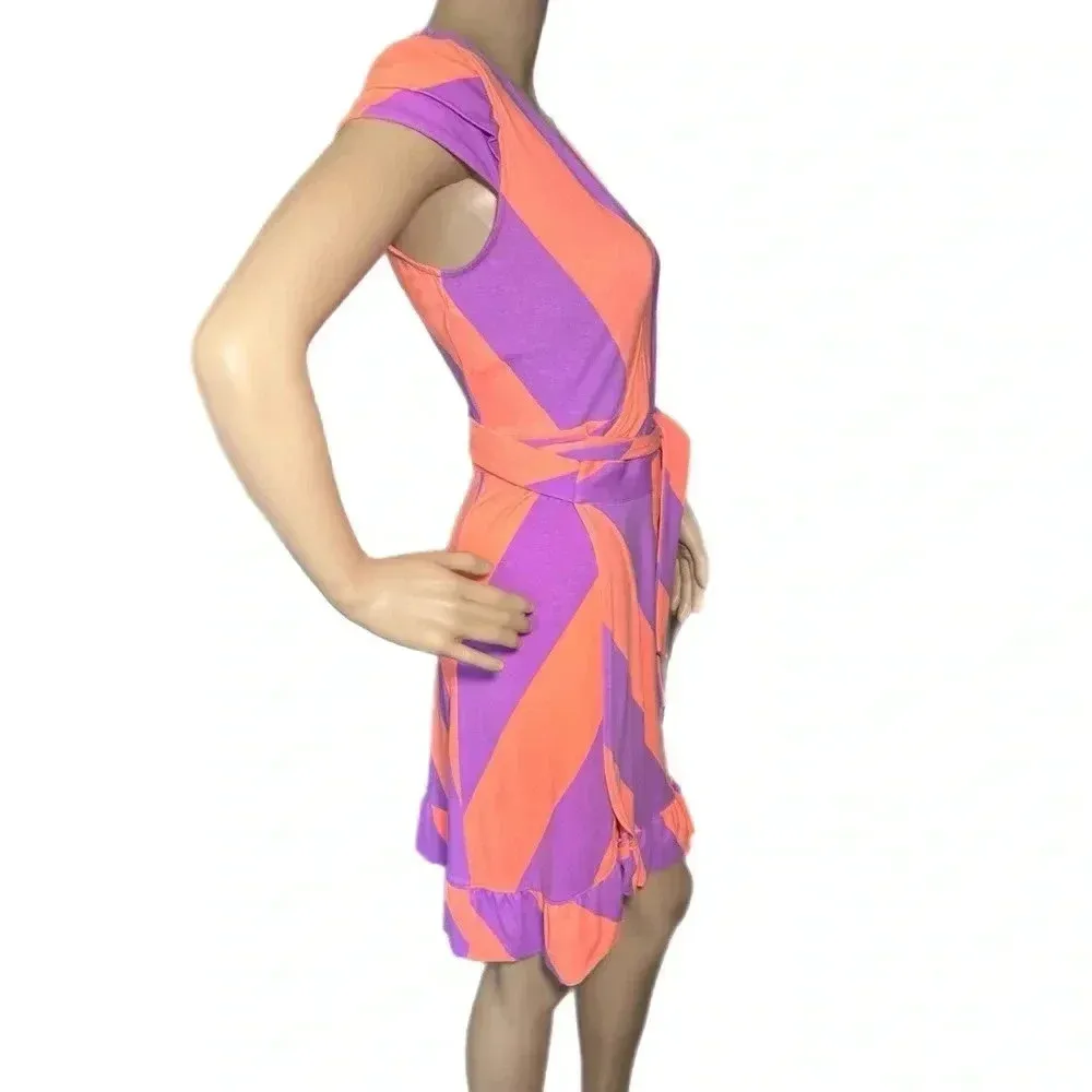 LILLY PULITZER Adriel Always A Party Dress Short Sleeve Wrap Around Mini Size XS - Image 4