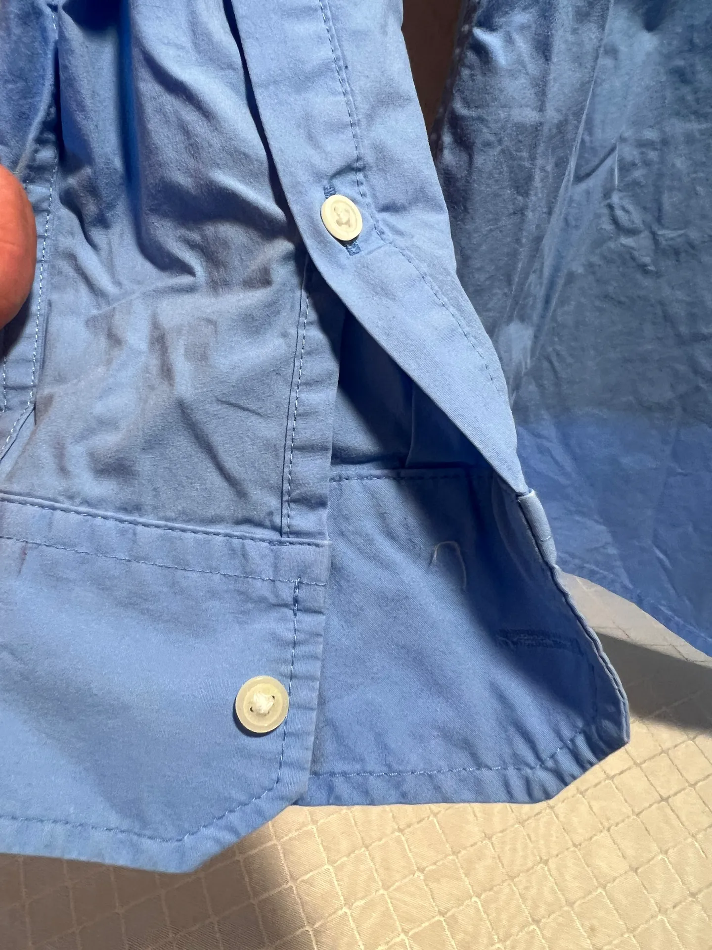 Long Sleeve Blue Shirt 3/4 - Image 3