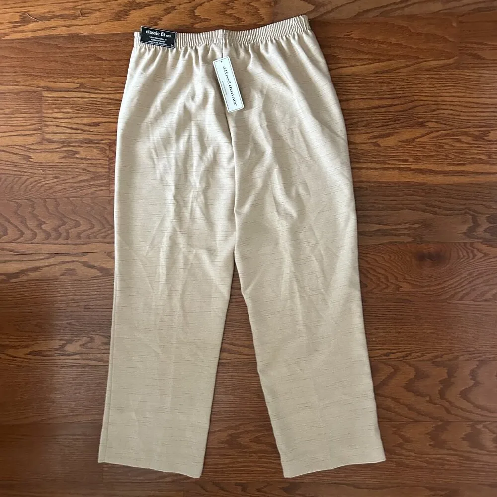 NWT Alfred Dunner Classics Twill Textured Pattern Elastic Waist Pants Size 14 - Image 11
