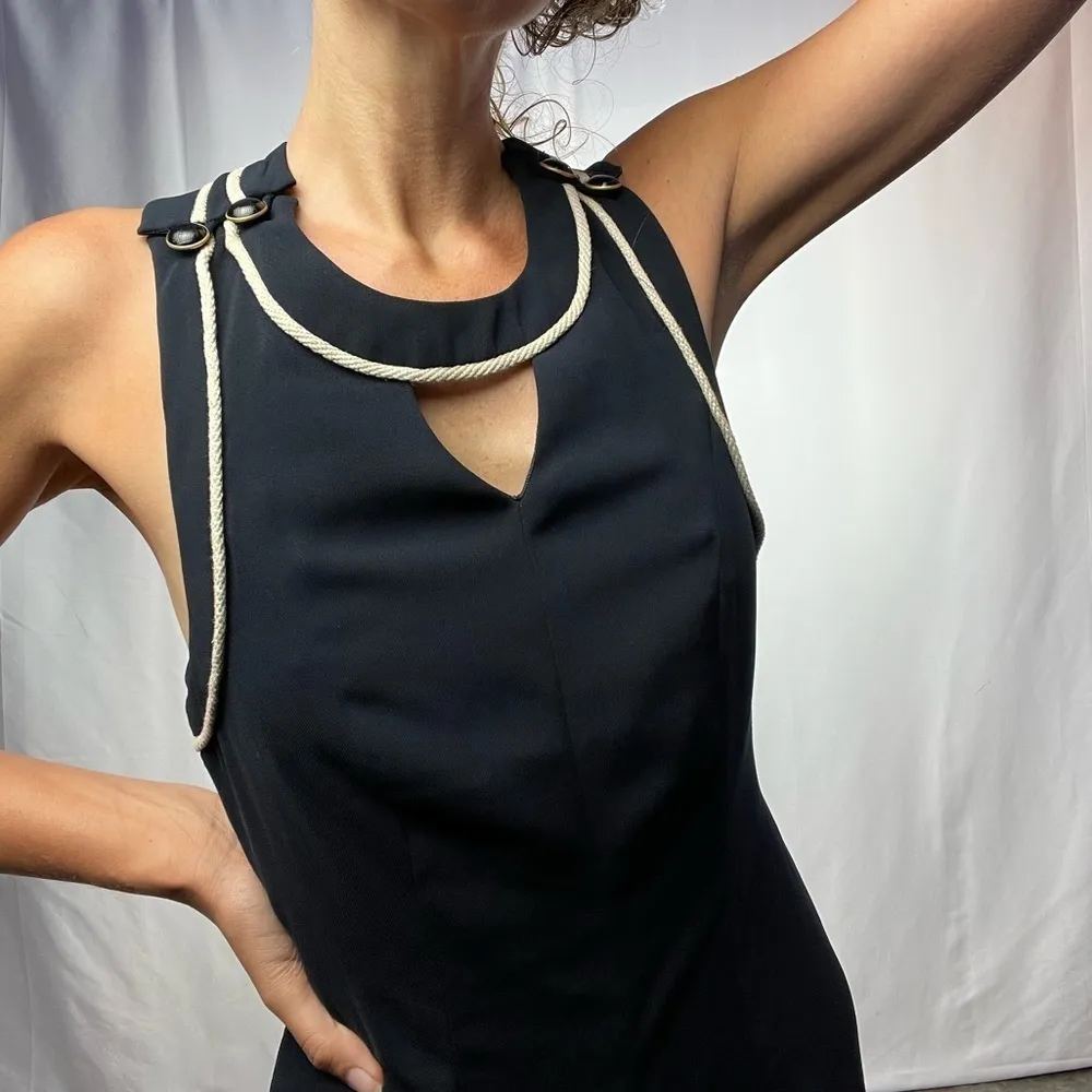 Anthropologie Cartonnier Wide Leg Criss Cross Back‎ Jumpsuit in Navy Size 2 - Image 2