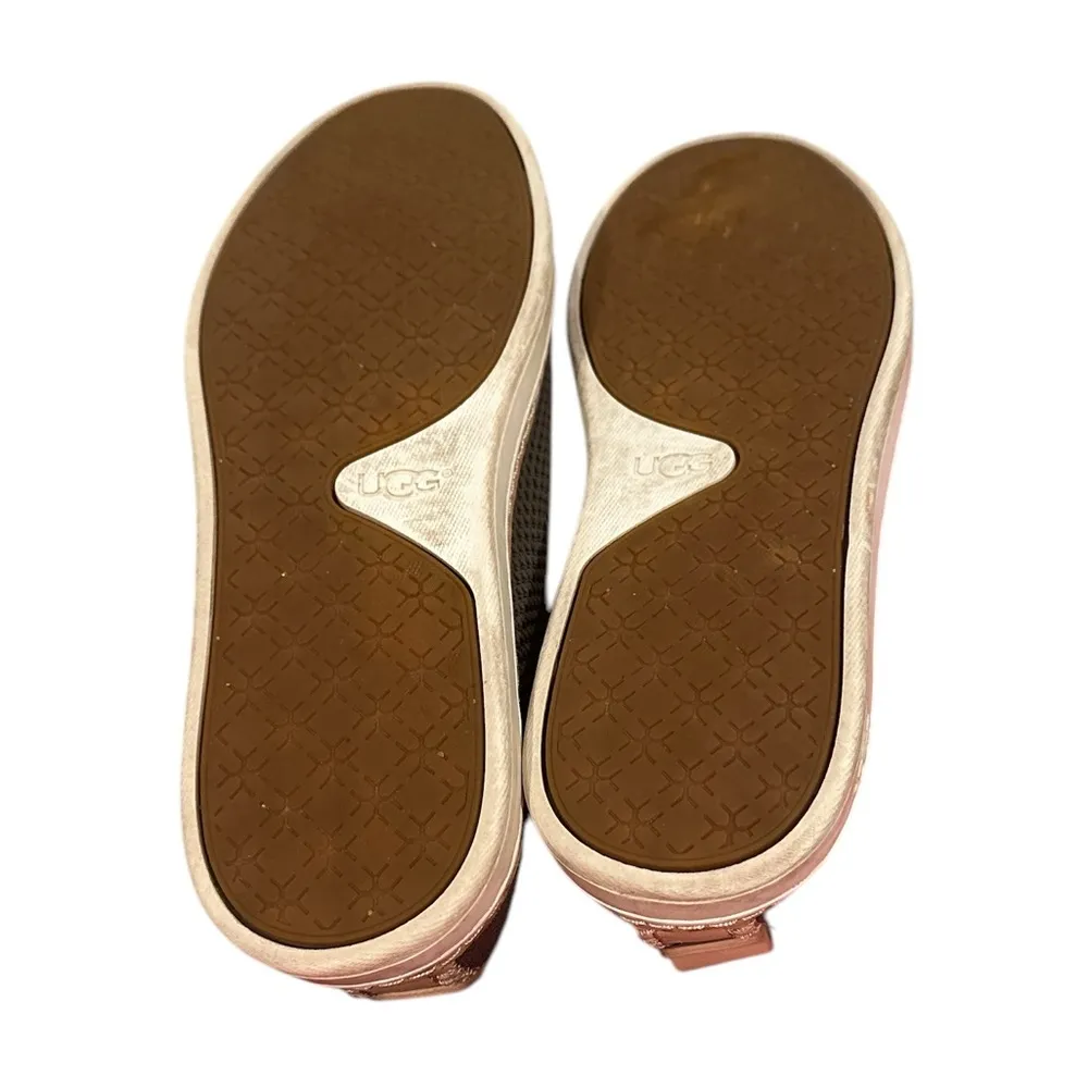 Ugg Sydney Olive Green Lace-up Textured Sweater Sneaker Leather Shoes 10 - Image 5