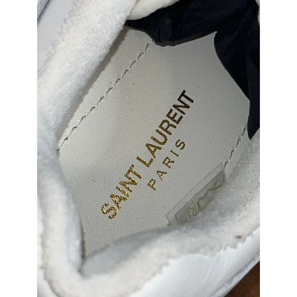 Saint Laurent Bump Leather Sneakers in Blanc Optique 39.5 New With Box Womens - Image 12