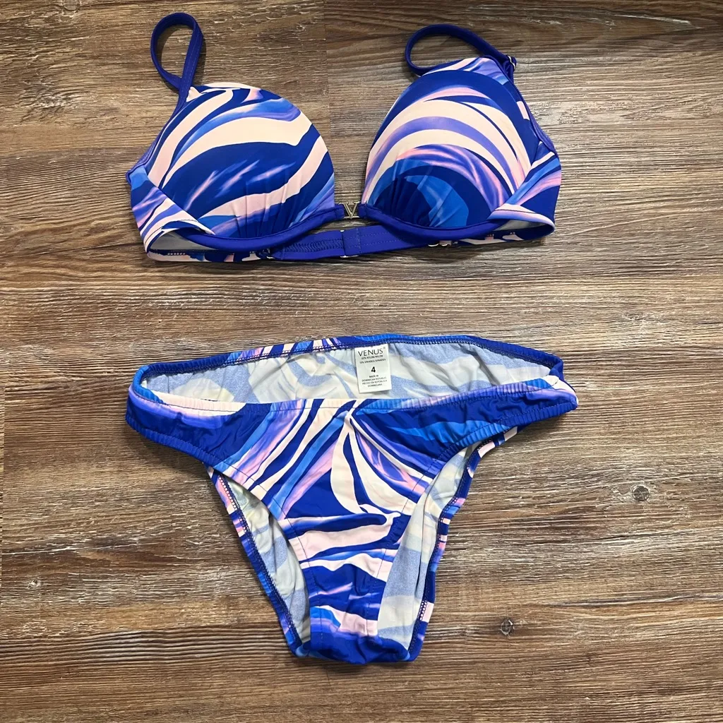 Womens Venus 2Pc bikini Swimsuit top size B Cup Fits 32C/34B/36A bottoms size 4 - Image 5