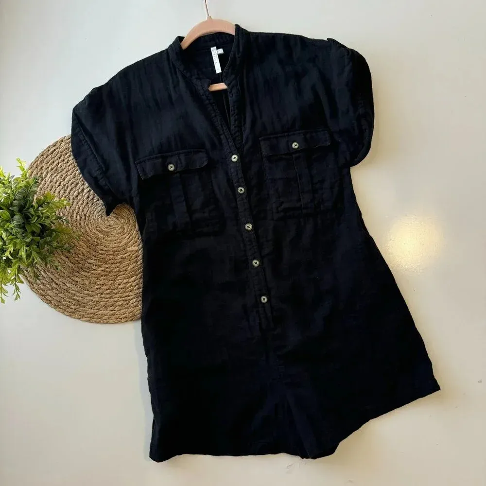 Seafolly Australia Gardenia Playsuit /‎ Romper in Washed Black XS - Image 3