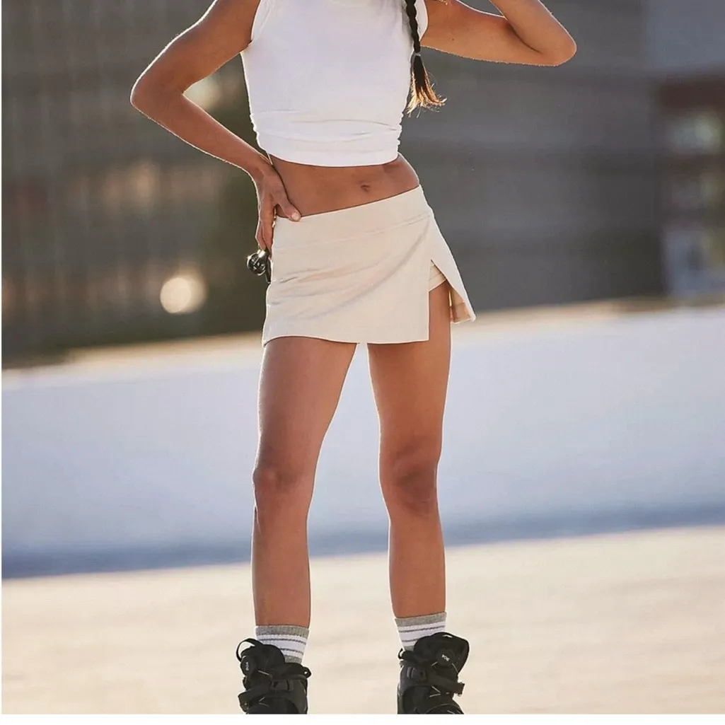 FP Movement NWT Free People Hot Shot Mini Skort Tennis Skort Size L White Size L - Image 6