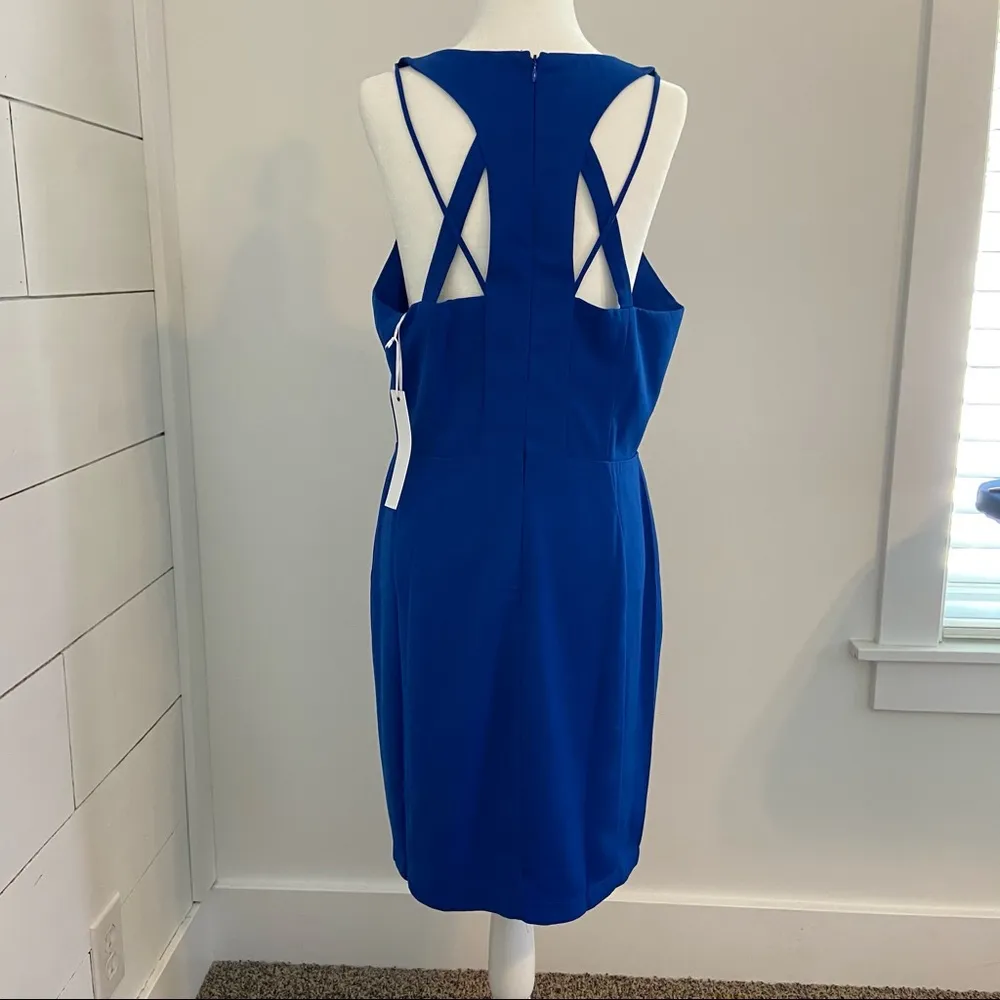 Adelyn Rae Cobalt Lace Up Sheath Dress. Size Large. New With Tags. - Image 3