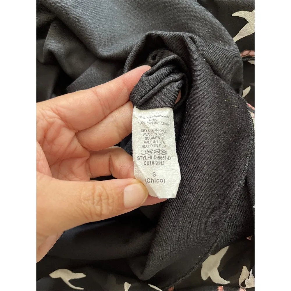 90s macy & taylor black scoop neck strappy fit flare dove Crane Dress Small - Image 9