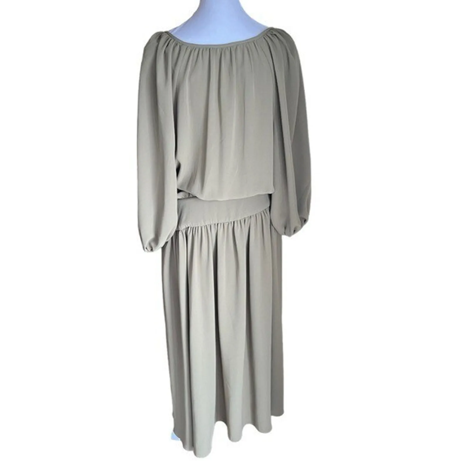 Zimmermann - Boat Neck Midi Dress Khaki Dresses Sz 2 (US 8) - Image 4