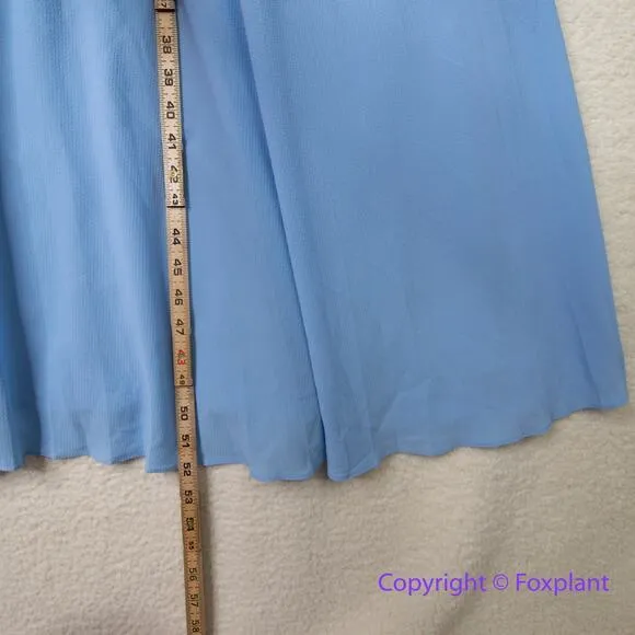 New! Maggy London blue tie waist faux wrap round neck sleeveless drses, size 24W - Image 7