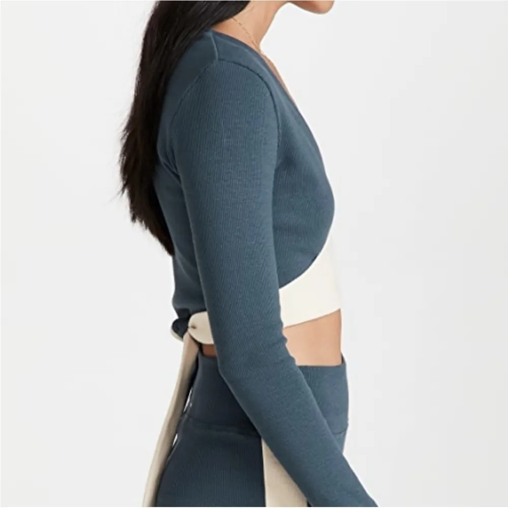 𝅺THE Upside Luna Kyra Wrap Top Size Large Blue - Image 2