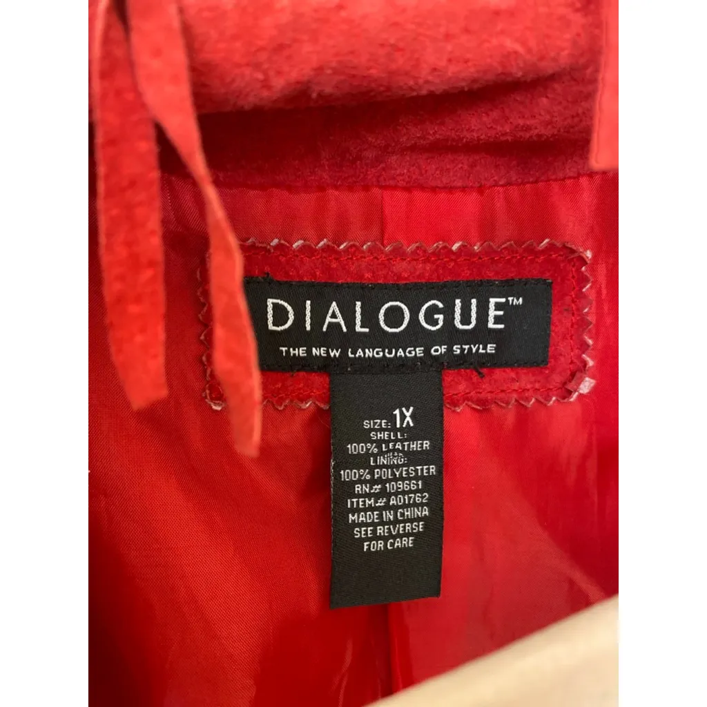 Dialogue Red Leather Fringe Jacket 1X Boho Western Quiet Luxury Festival Suede - Image 5