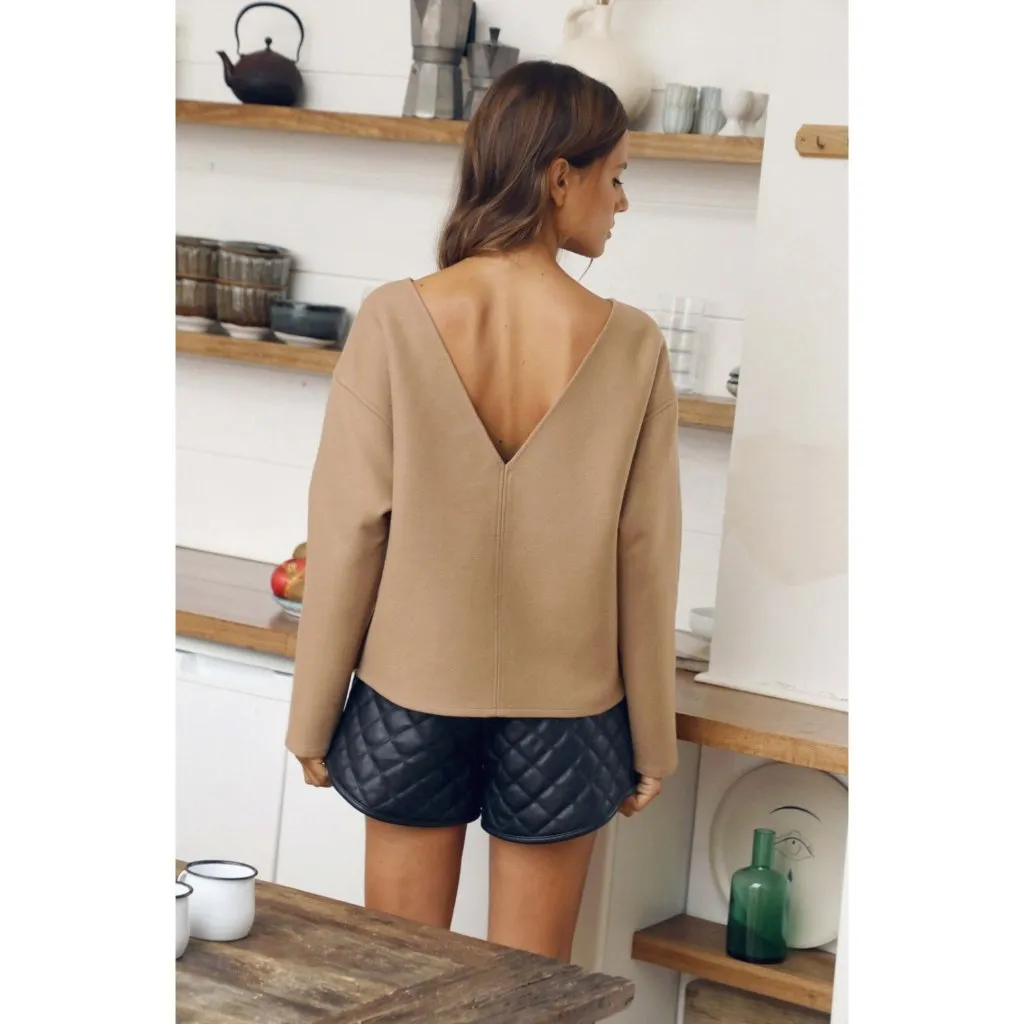 NWT ROSAE PARIS brown camel sweater Le DANY sold wool oversized 34 bust37 US2 - Image 2