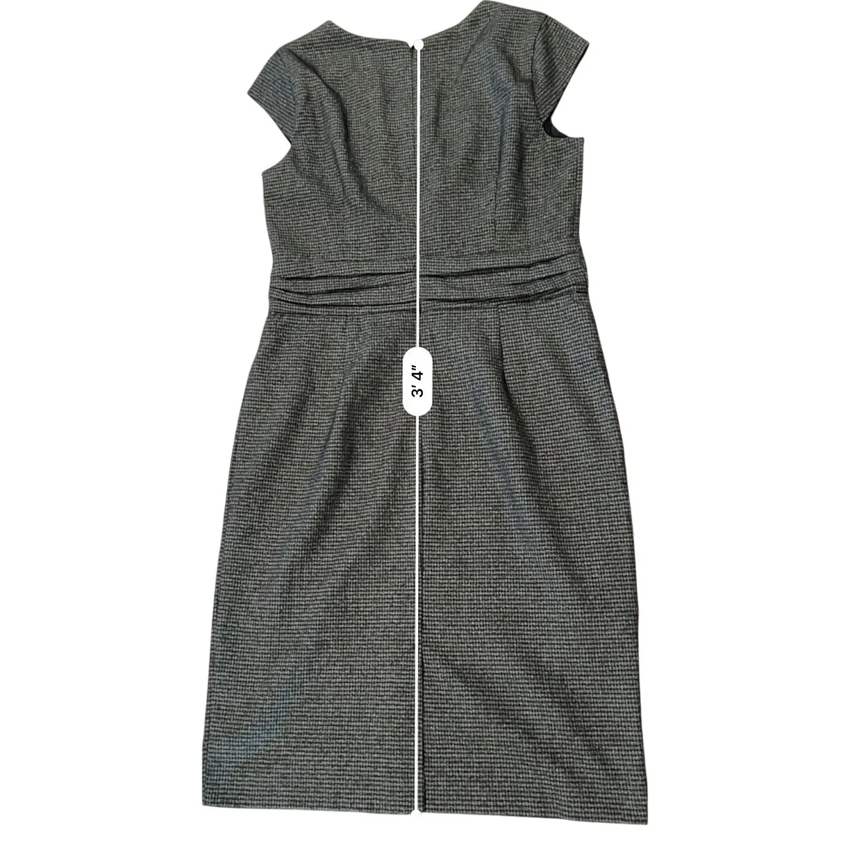 Banana‎ Republic Cap Sleeve Black Check Retro Shift Dress 10 Modern 60s Retro - Image 8