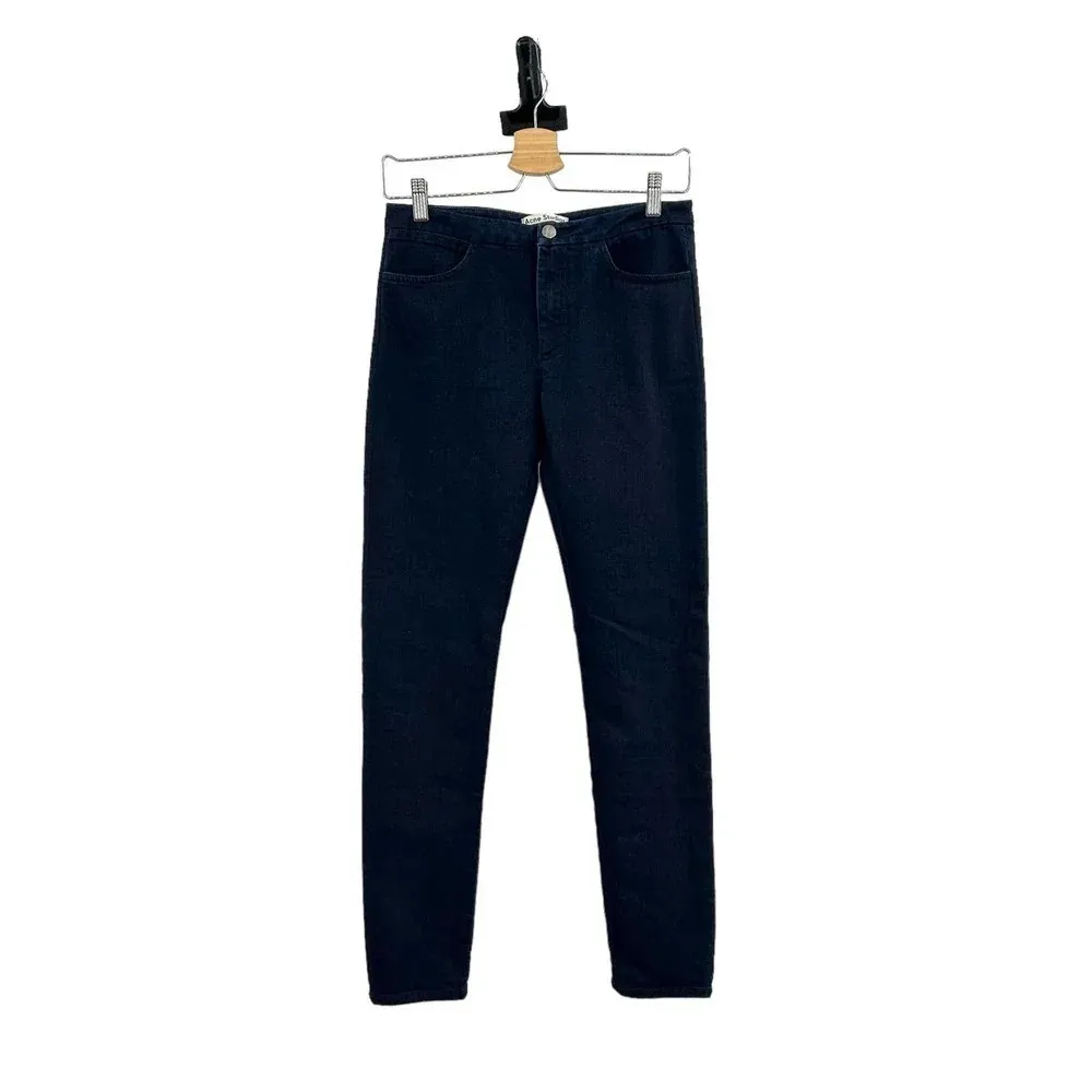 Acne Studios Tucker Raven Jeans Skinny Denim Dark Wash Blue Size 38 US 6 28‎ 29 - Image 3