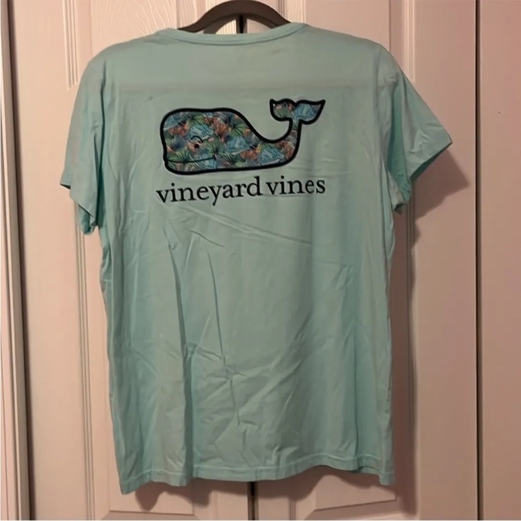 Vineyard Vines Aqua Cotton Tee - Image 4