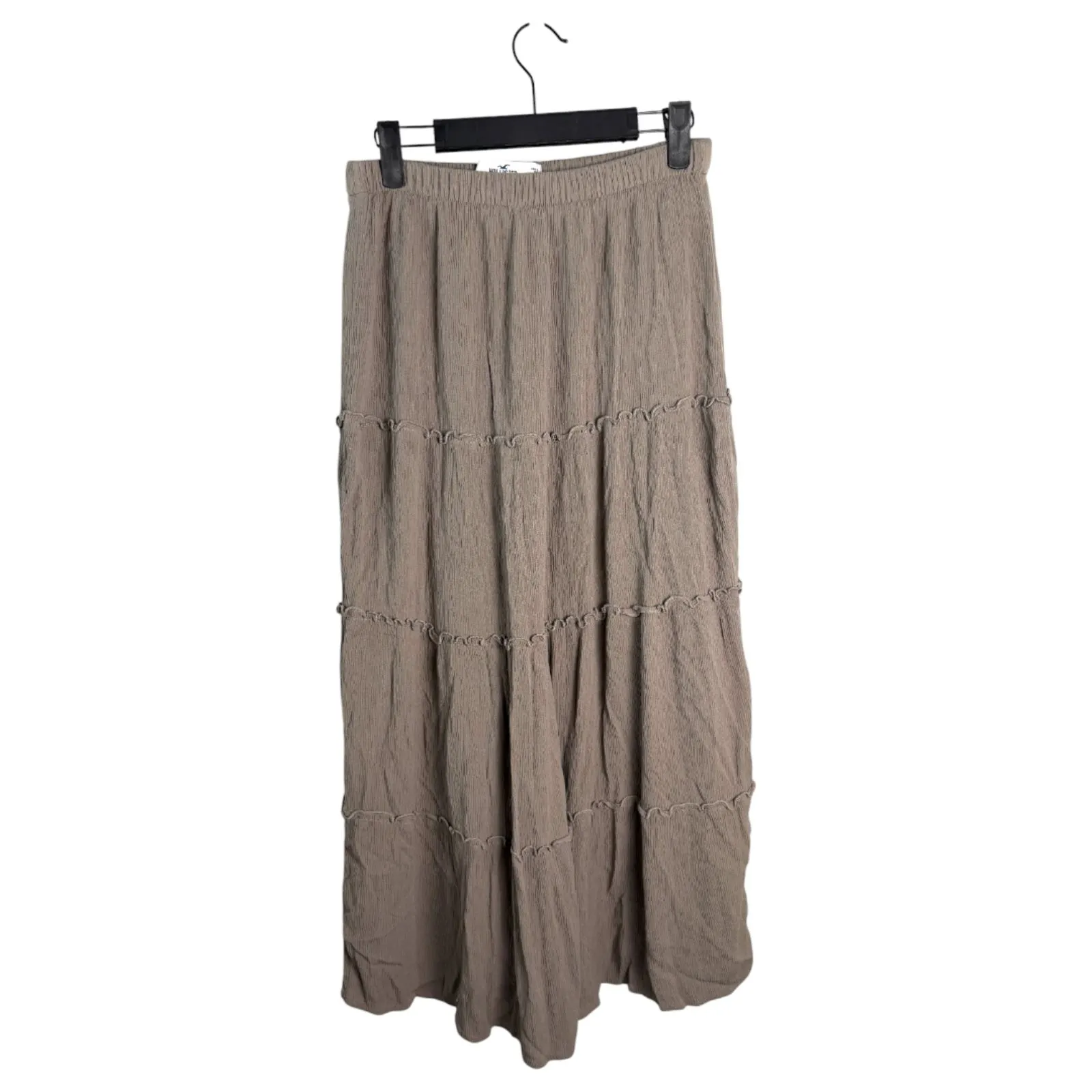 Hollister Ultra High Rise Tiered Grey Maxi Skirt Size Small - Image 3