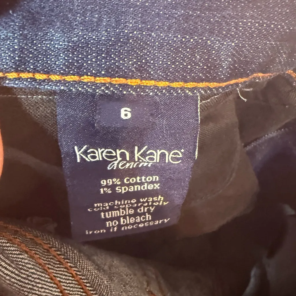 Karen Kane Flare Denim with Embellished Pockets, sz6 - Image 6