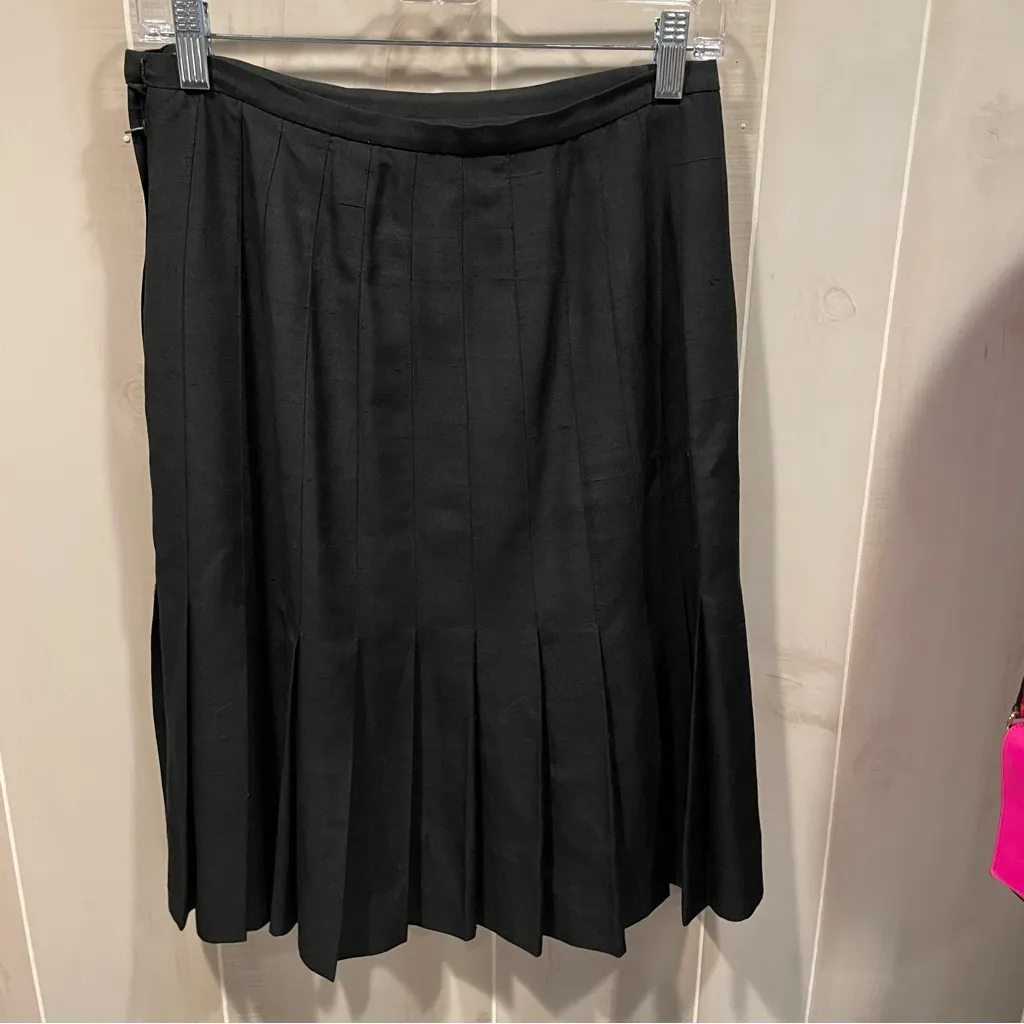 Cute vintage 90s Dana Buchman silk pleated mini skirt whimsigoth office noir - Image 9