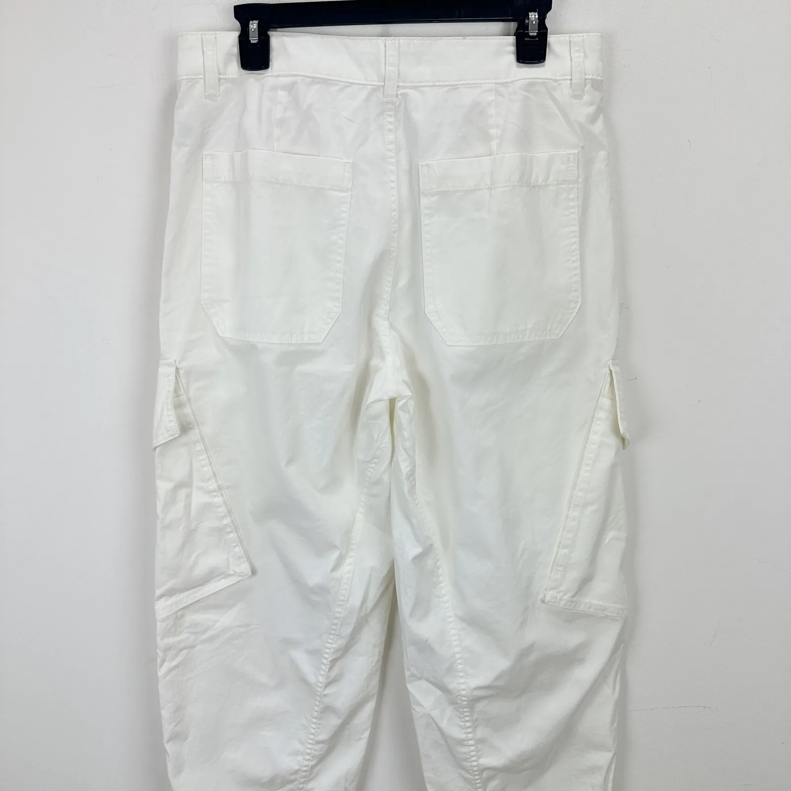 Madewell The Barrel Leg Utility Pant Garment Dyed Twill White Cargo US 6 NWT - Image 12
