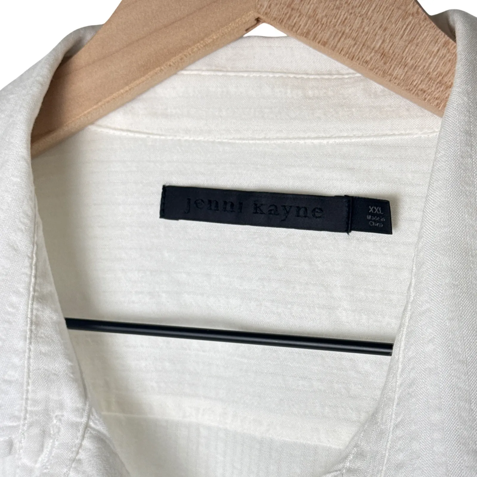 Jenni Kayne Ivory Oversized Beach Shirt Dress XXL Sheer Cotton Blend - Image 6