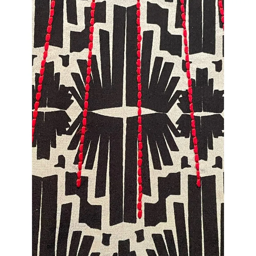 Chloe Olivers Racerback Orange Accent Geometric Sleeveless Dress M Black Size M - Image 9