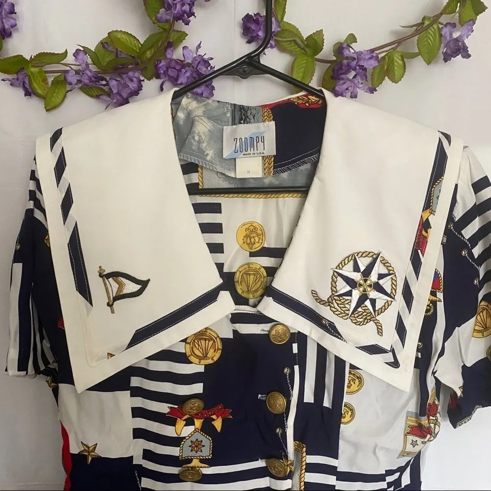 Maternity Zoompy sailor like 2 piece pinstripe short set Blue Size undefined - Image 4