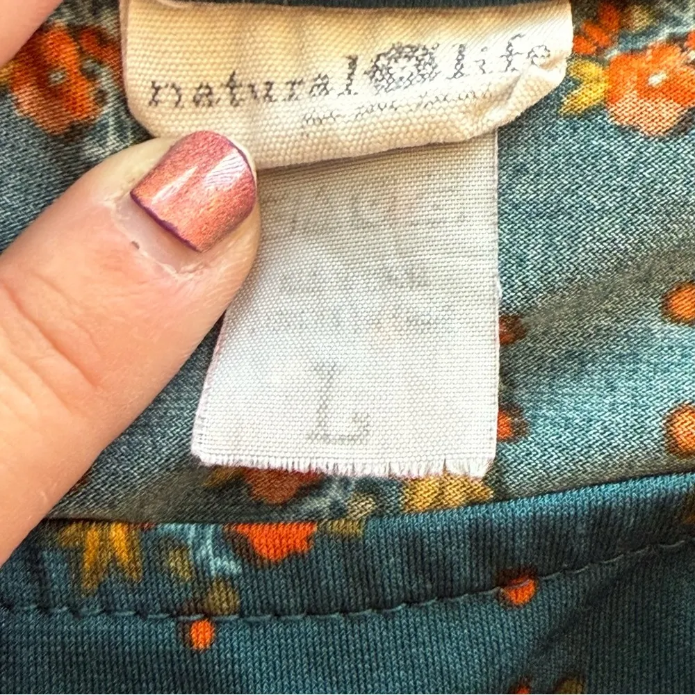 Natural Life Dark‎ Floral Mini Dress Large Stretch Flower Boho Bohemian Forest - Image 5