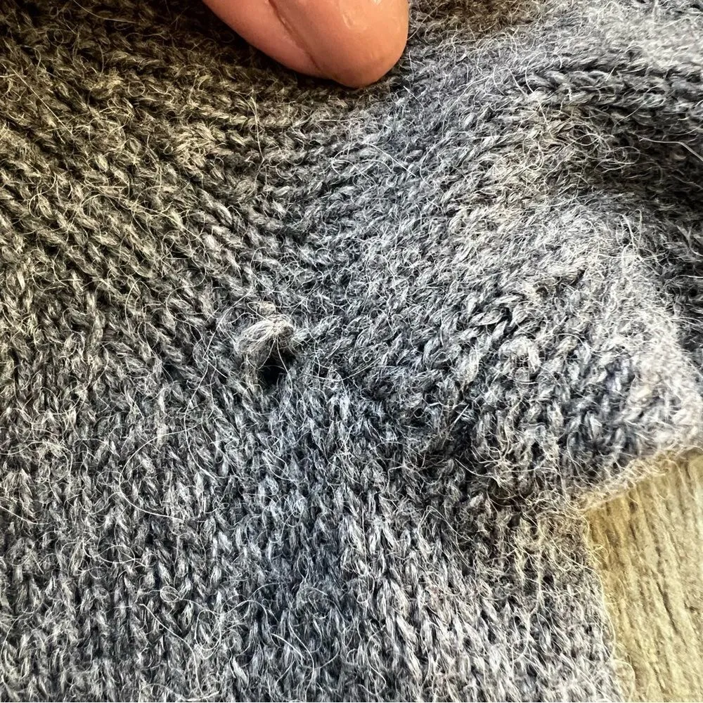 Vince Cashmere Alpaca Wool Long Sweater V-Neck Dress Charcoal Grey Extra Small - Image 15