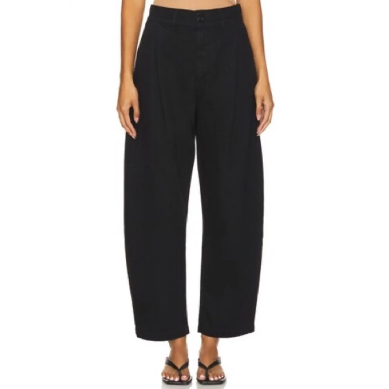 NWT AGOLDE Danika Tapered Pleat Chino in Black Sz 30 $228‎ - Image 2