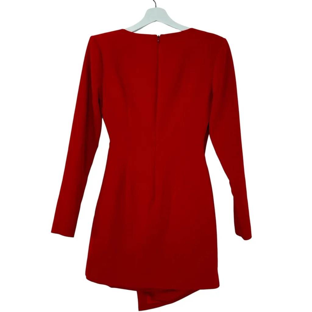 LIKELY Dani Dress Scarlet Red Mini Wrap Long Sleeve Cocktail Party Dress Size 2 - Image 6