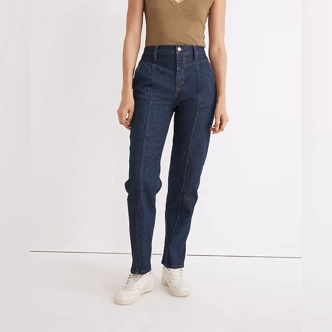 Madewell The‎ Perfect Vintage Straight Jean Greenhaven Wash Seamed Version sz 33 - Image 3