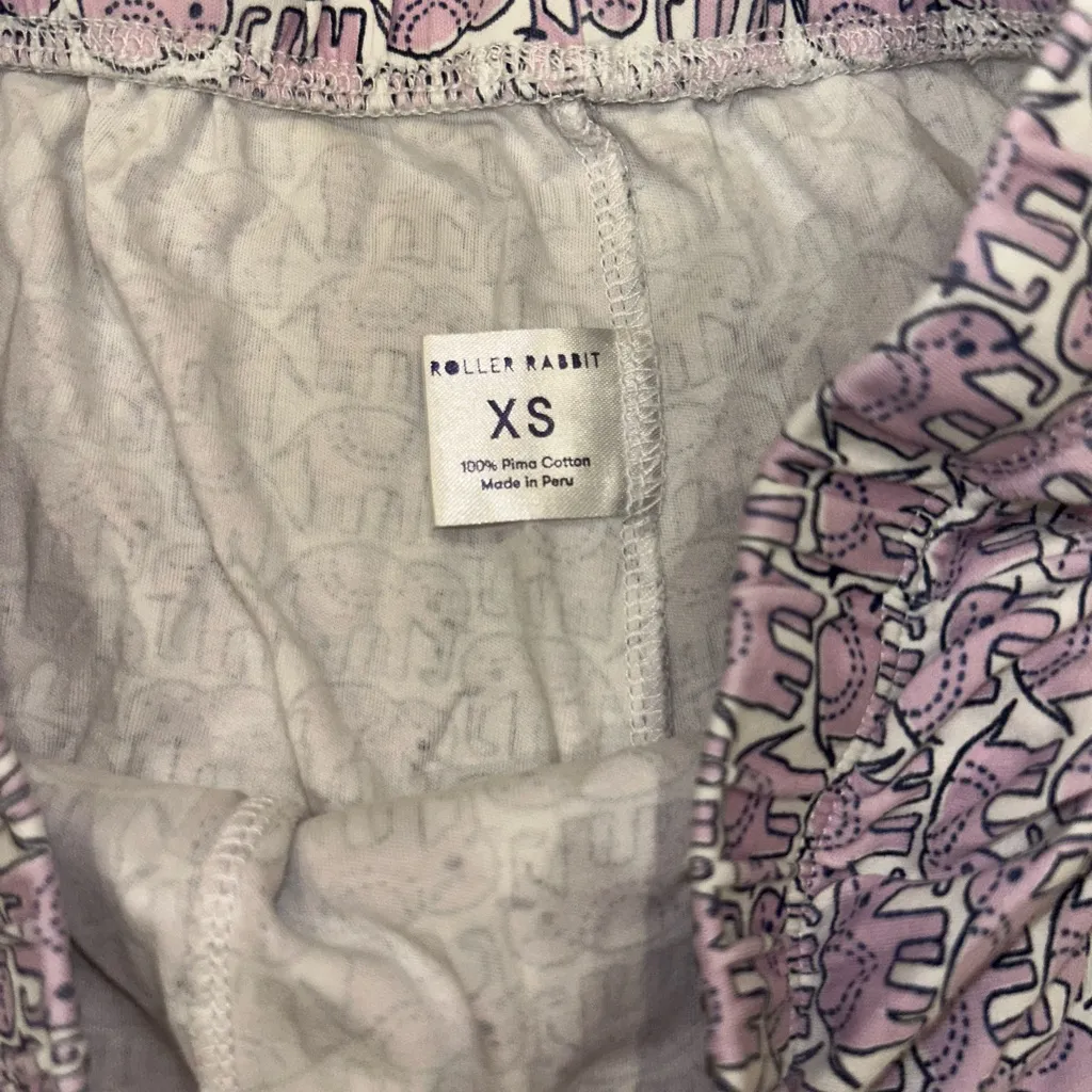 Roller Rabbit Lilac Hathi Elephant Polo Pajamas Purple Size XS Pima Cotton - Image 7