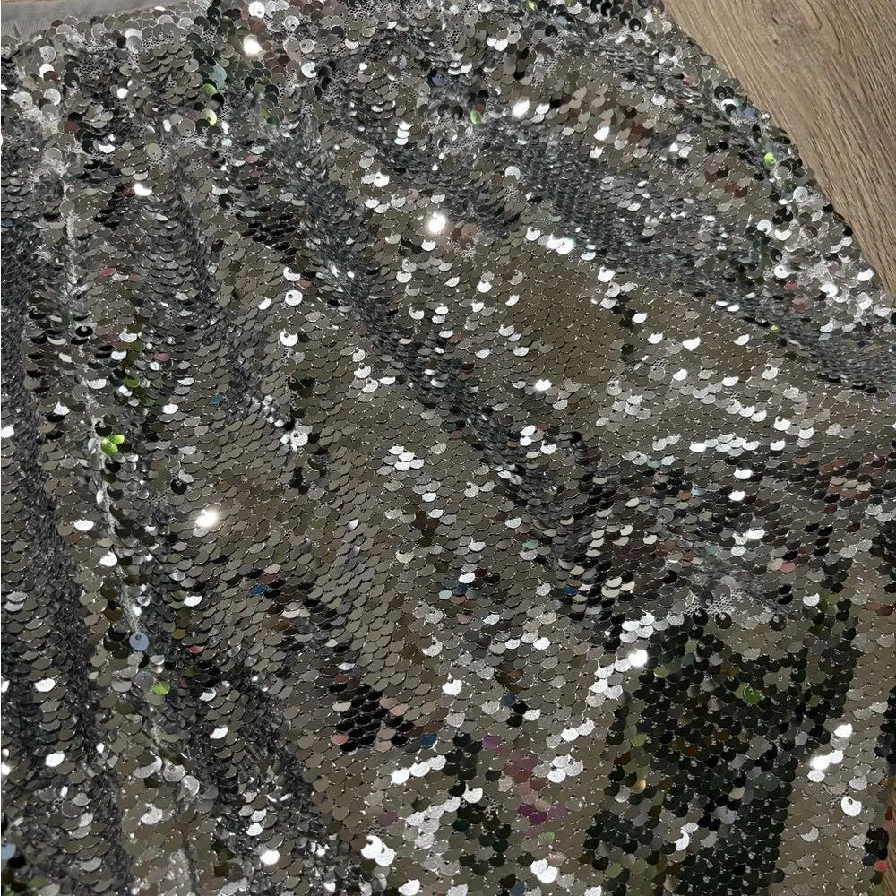 The Drop Women's Flora Sequin Mini Skirt Silver Size M Size M - Image 10