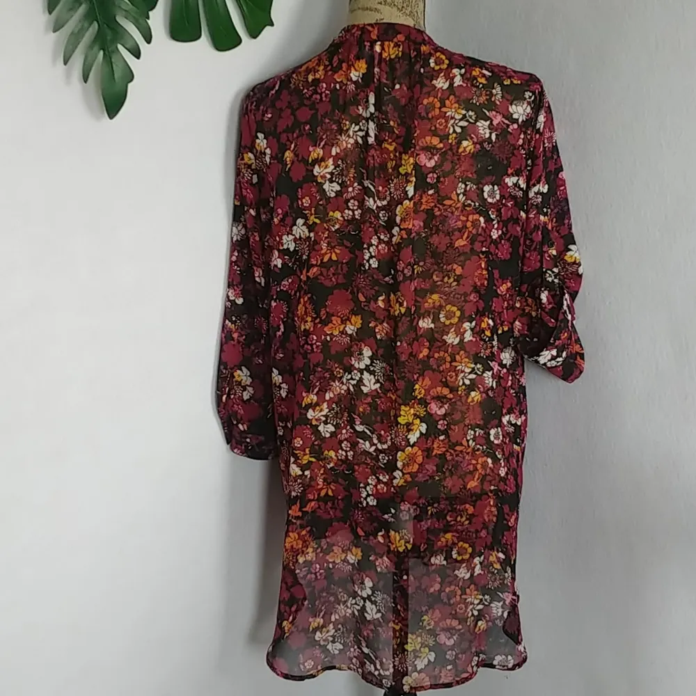 Bongo Sheer Floral Button Shirt Blouse - Image 5