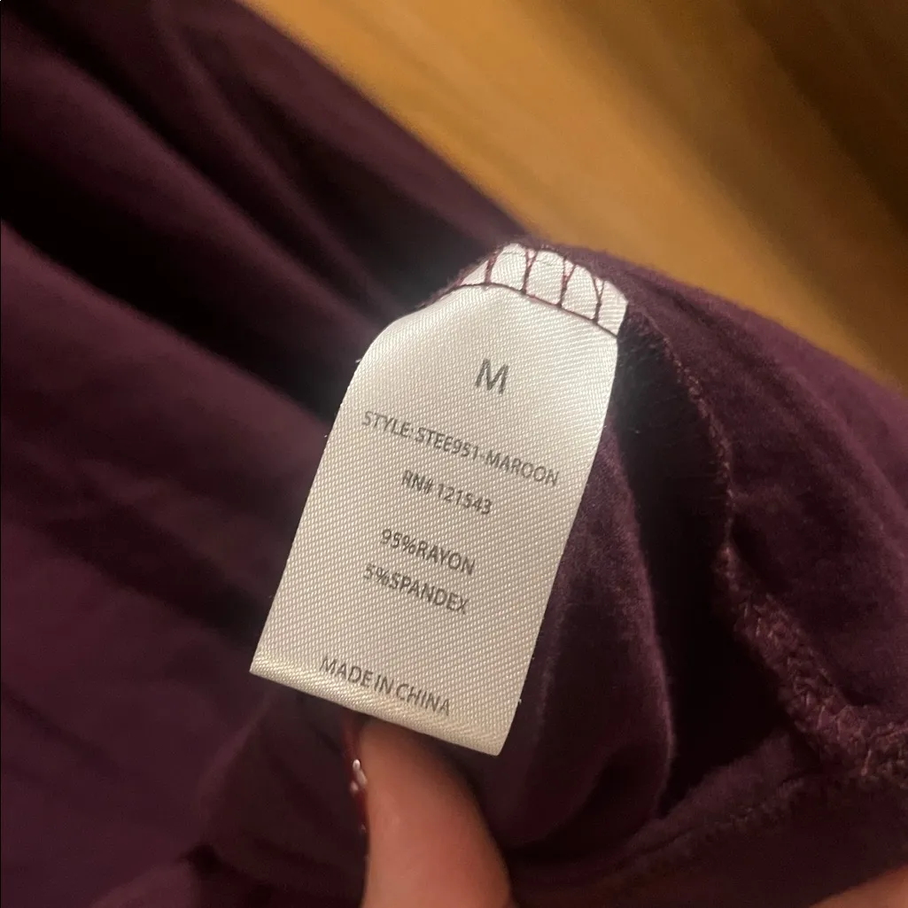 Burn Boot Camp Women's Maroon Lightweight Long Sleeve Top Medium Purple - Image 8