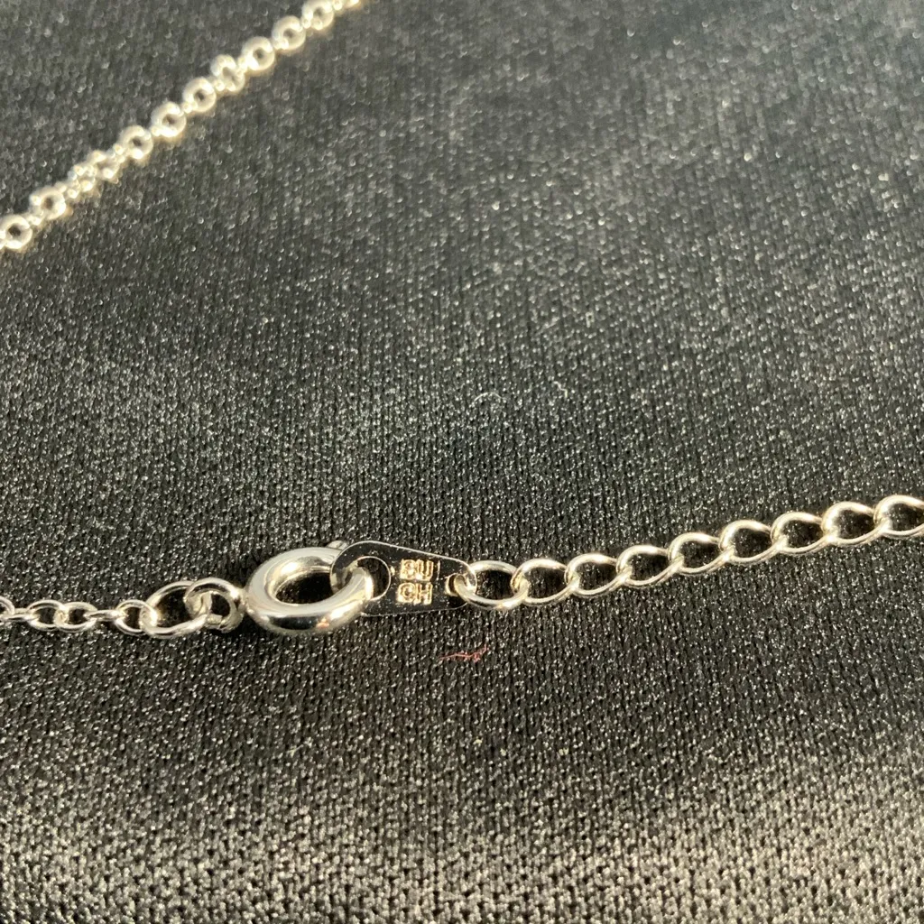 Tree of life pendant necklace marked SU CZ 18” Silver - Image 5