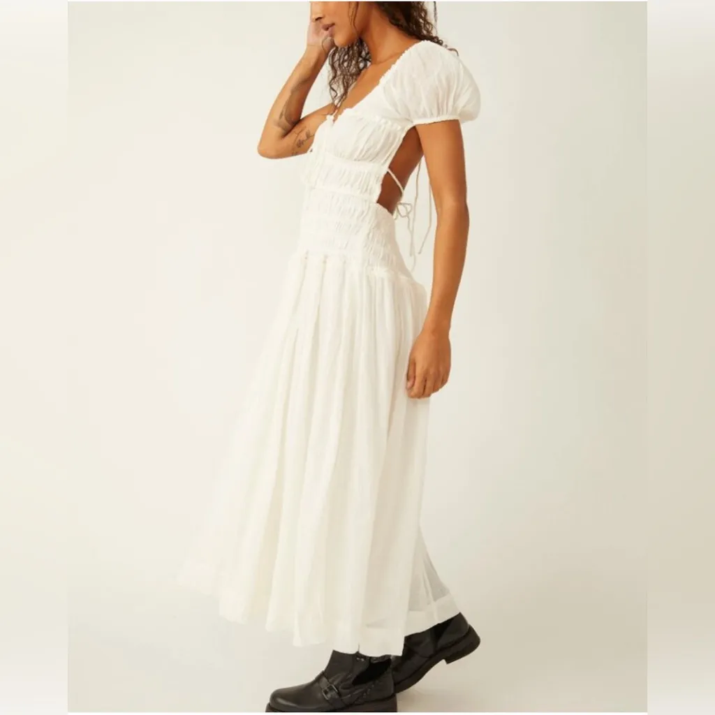 Free People Feeling Bonita Midi Dress in White.  Size XL
NWOT - Image 2