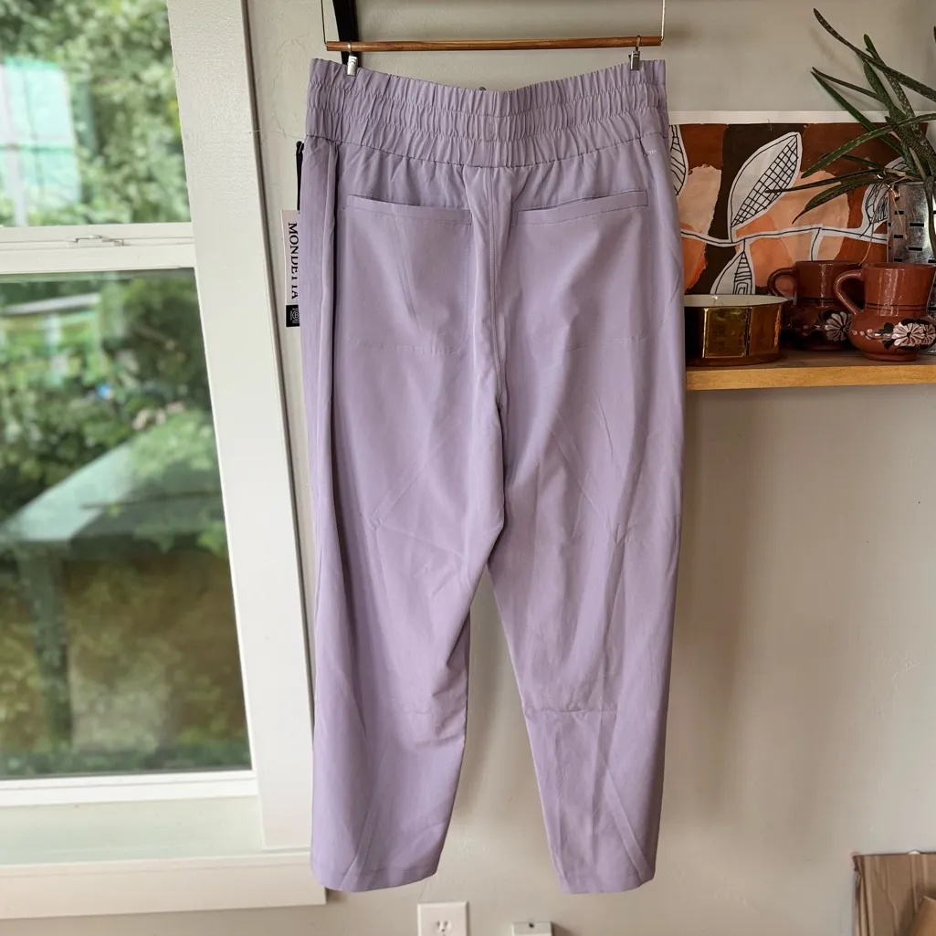 Mondetta Lavender Gray Side Stitch Wide Leg Elastic Waist Track Pants Size Large - Image 12