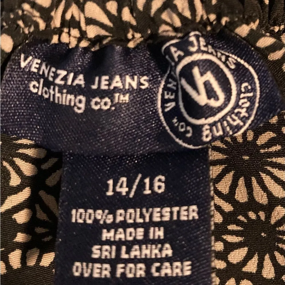 VENEZIA JEANS CLOTHING CO. Maxi Skirt Black Beige Size 14/16 - Image 5